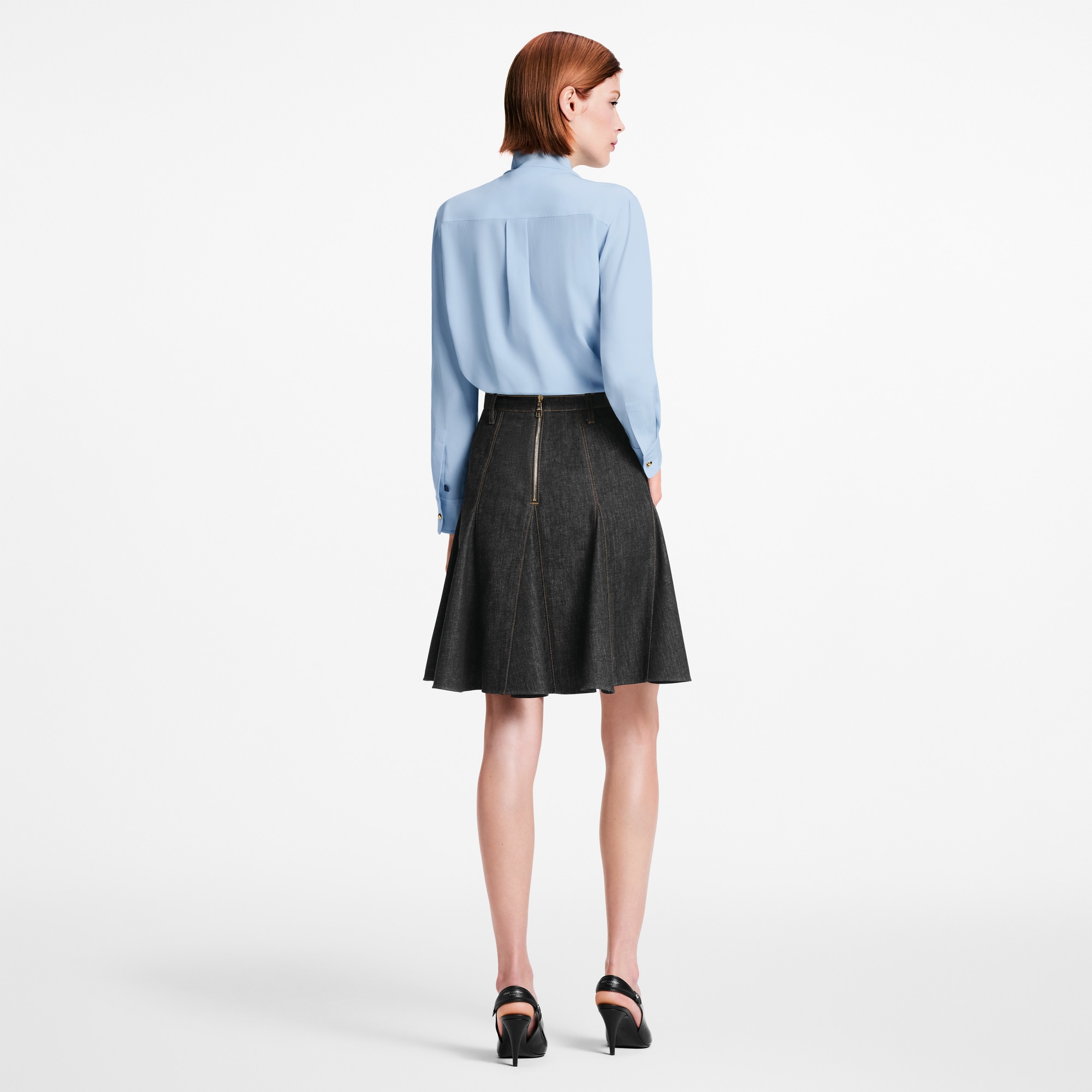 Topstitched Denim Skirt - Women - Ready-to-Wear | LOUIS VUITTON ®
